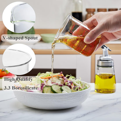 High Borosilicate Glass Measuring Cup-V-Shaped Spout，Glass Measuring Beaker for Kitchen or Restaurant, Easy to Read, 60 ML (2 Oz)-Pack of 2