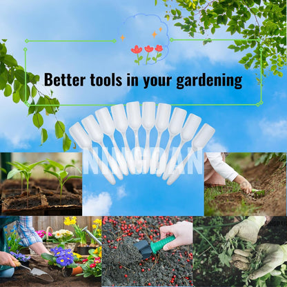 10Pcs NINGDAN Mini Shovel,Plastic Mini Gardening Shovel Spoons Soil Scoops,Cultivation Digging Transplanting Tools for Succulents Potted Flowers,Milk Powder/Coffee Beans Scoops (5 Colors)