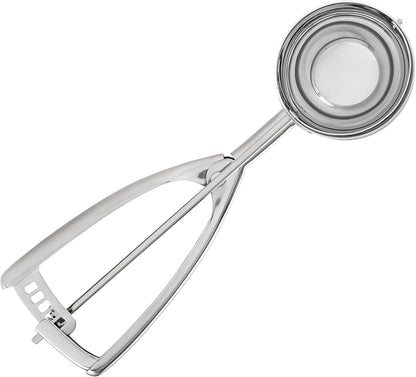 Jenaluca Jumbo Ice Cream Scoop - 18/8 Stainless Steel Cupcake and Muffin Scooper - 1/2 Cup Disher Size #8 for Icecream, Batter & Food Portions