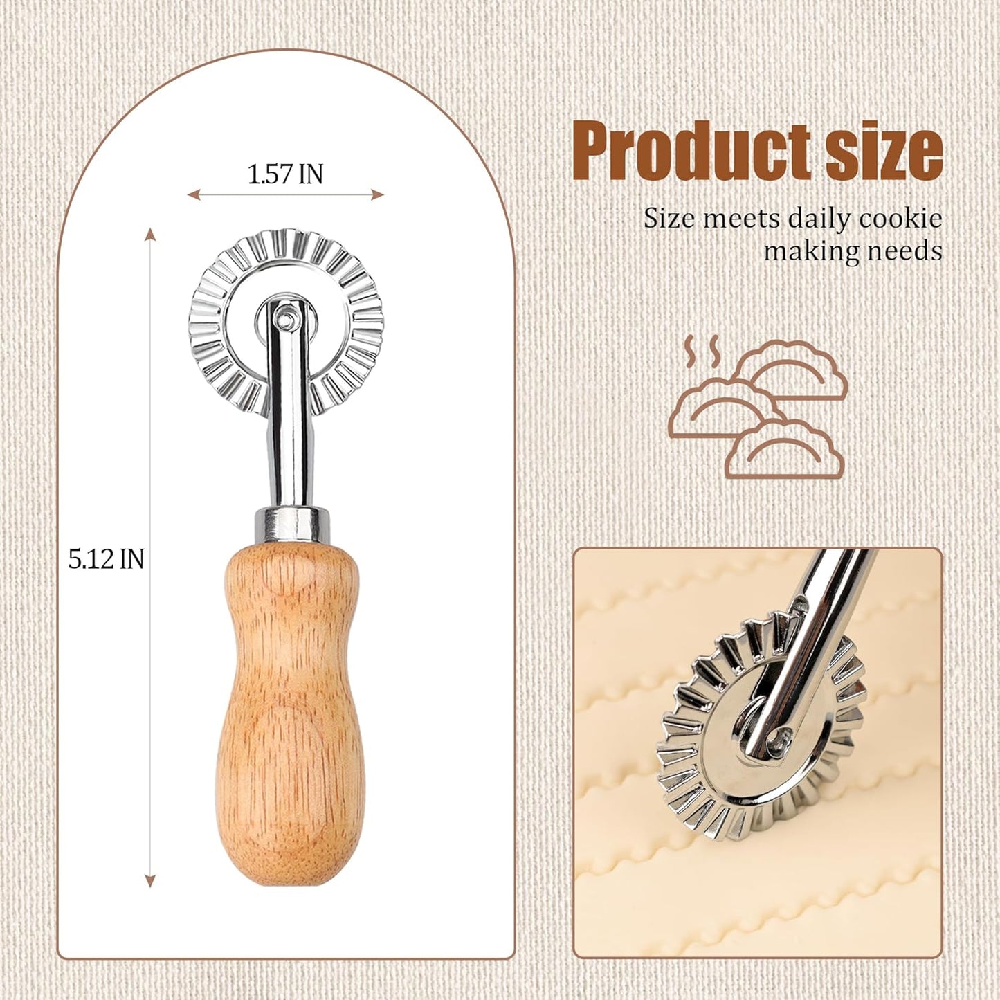 Pastry Cutter Double Wheel - Exquisite Wooden Handle, Perfect for Pasta, Pizza, Ravioli, Cookie -Cheese Slicers Enhance Your Culinary Artistry