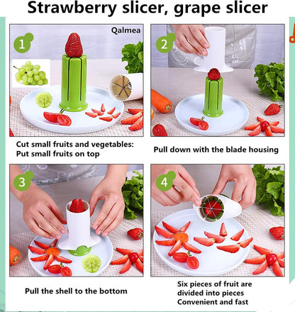 Vegetable Slicer Fruit Cutter for Cucumber, Strawberry, Carrot, Potato | Easy Salad Maker, Cheese Grater for Kitchen | Creative Multi-Function Manual Food Chopper