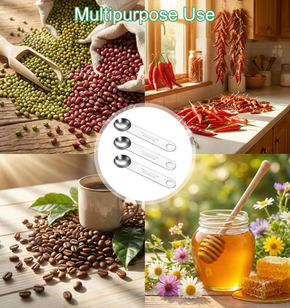 3 PCS 1/2 Teaspoon Measuring Spoon, 4 X 1 Inch 1/2 Teaspoon Scoop Stainless Steel Set for Kitchen Ingredients (Silver, 2.5ml)