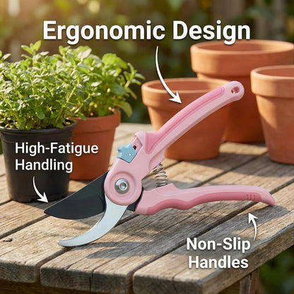 NEXON Garden Pruning Shears 2 Pack, 8" Bypass Hand Pruner & 6.25" Precision Garden Scissors, Professional Garden Clippers for Plants and Flowers