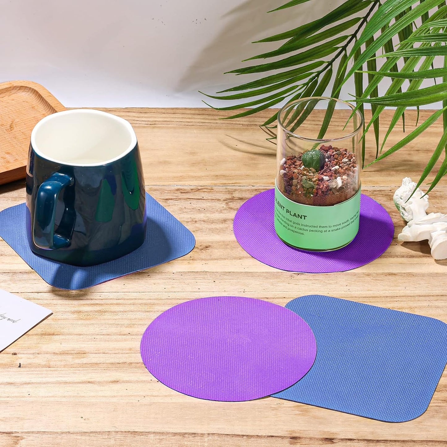 LUTER 4pcs Jar Opener, Rubber, Multi-function Silicone Bottle Opener for Seniors with Weak Hands Lid Cap Gripper Pads Kitchen Coasters Gadgets(Light Blue, Green)