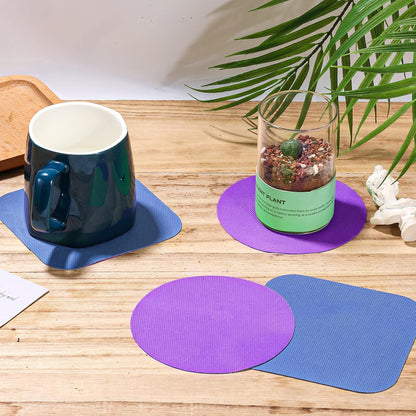LUTER 4pcs Jar Opener, Rubber, Multi-function Silicone Bottle Opener for Seniors with Weak Hands Lid Cap Gripper Pads Kitchen Coasters Gadgets(Light Blue, Green)