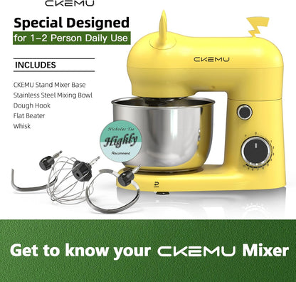 Stand Mixer, Compact & Space-Saving, Stainless Steel Bowl, Unique & Playful Design, Effcient 300W Motor, Dishwasher-Safe Attachments, SM-2549A (Black)