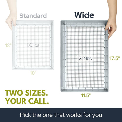 Soil Sifter, Wide Size (17.5 x 11.5 inches) with 1/4-inch Mesh, Garden Sieve for Dirt, Sand, Rocks, and Compost