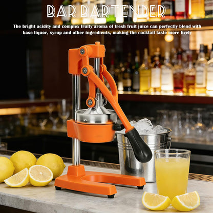 Cast Iron Juicer, orange juicer, Cast Iron Juicer Hand Press Heavy Duty, Peel-Free Juicing, Professional Lemon Orange Pomegranate Squeezer, Effortless, Stable, Easy Clean for Home, Bar, Commercial Use