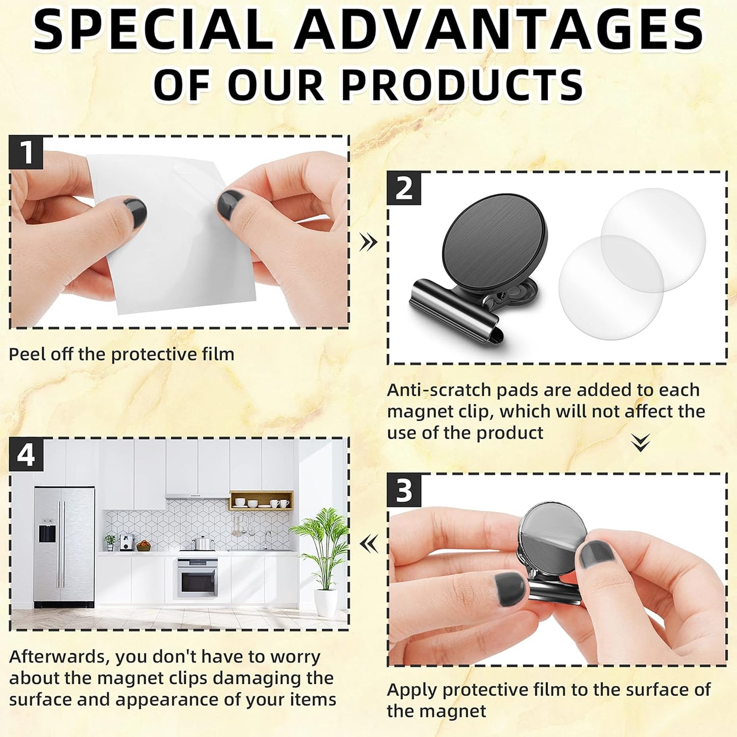 Grtard 12 Pack Magnetic Clips, Fridge Magnets Refrigerator Magnets, Strong Magnetic Clips Heavy Duty, Whiteboard Magnet Clip for Office Home Classroom Organization Kitchen Accessories(Black)