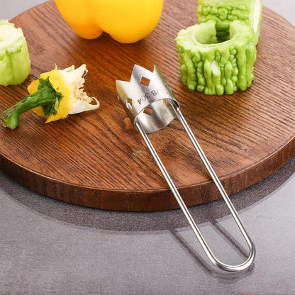 Pepper Seed Corer, 2024 New Upgraded Stainless Steel Fruit Core Remover Apple Core Seed Remover Vegetable Corer Tool for Vegetables Fruit Kitchen Utensils