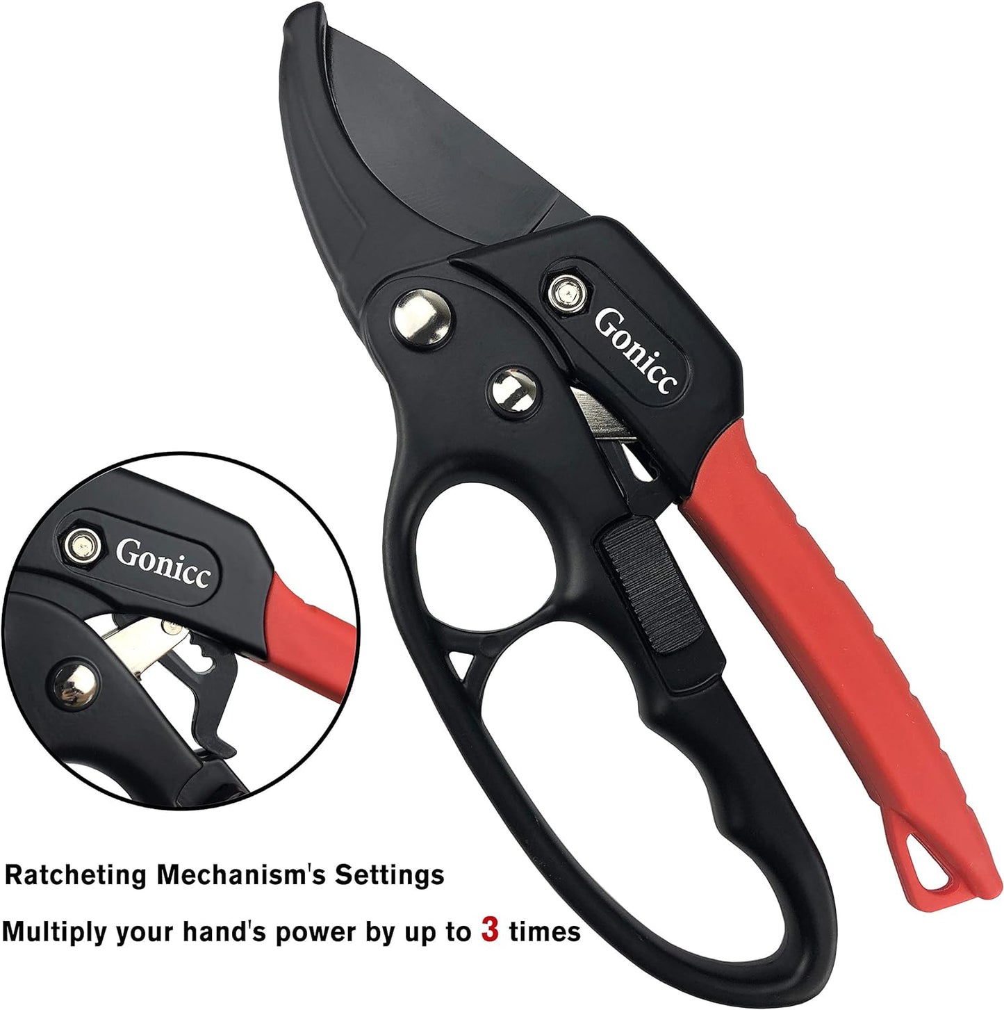 gonicc 8" Professional Premium Titanium Bypass Pruning Shears (GPPS-1003), Hand Pruners, Garden Clippers.
