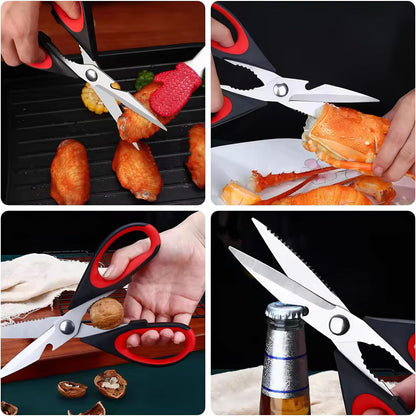 Professional Kitchen Scissors Heavy Duty - Multi-Purpose Kitchen Shears for Meat, Poultry, Food - Stainless Steel Cooking Scissors - Dishwasher Safe Culinary Shears