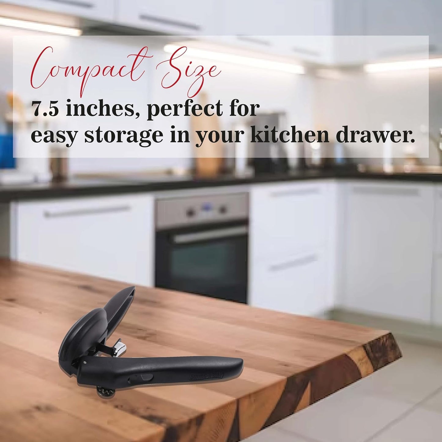 Swing-A-Way Locking Can Opener with Sharp Blade, Manual Hand Held, 2-in-1 Can and Bottle Opener, Made of Steel, Easy Turn Knob, Basic Kitchen Essentials (Black)