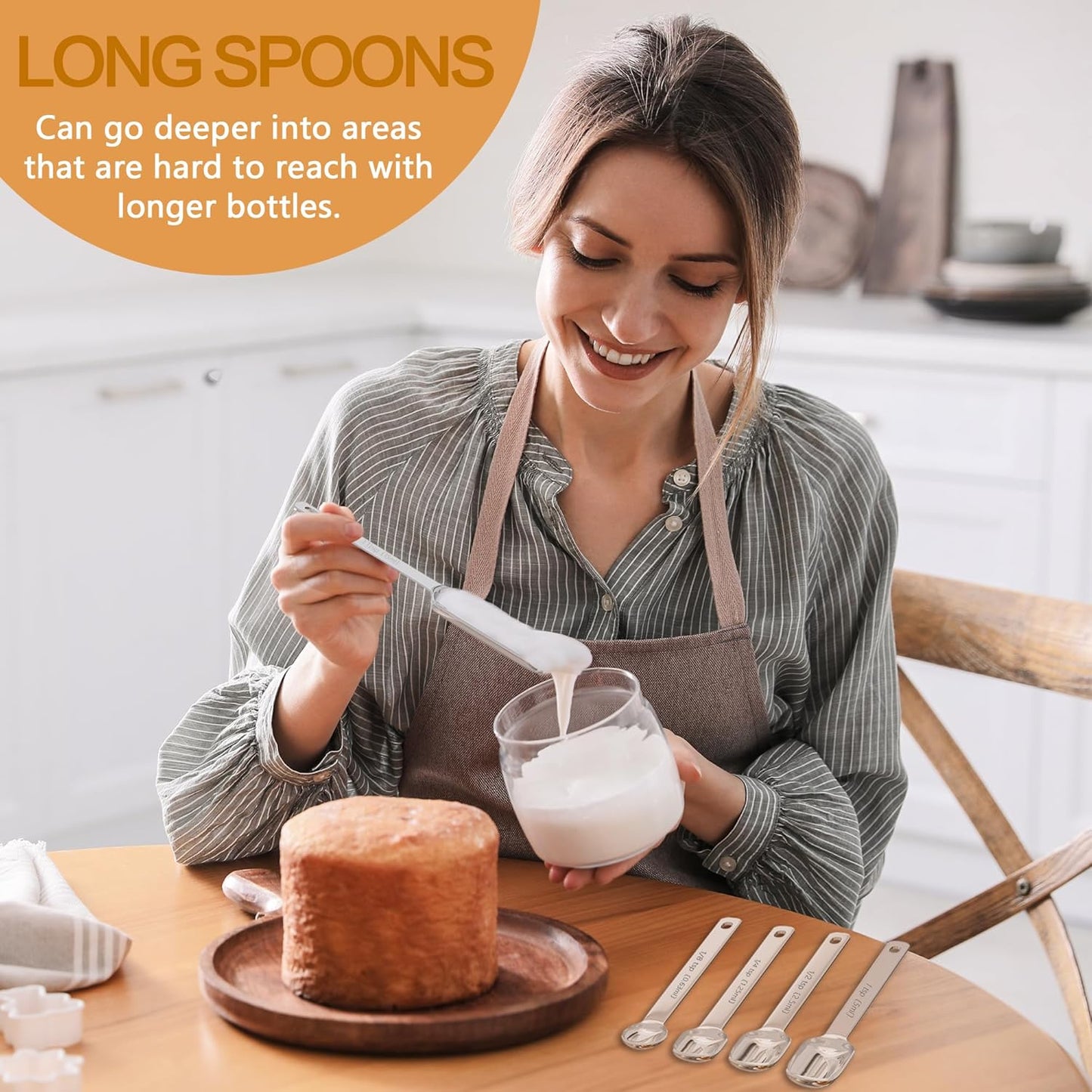 Magnetic Measuring Cups and Spoons Set, 7 Nesting Stainless Steel Measuring Cup Set with Easy to Read Markings, 7 Magnetic Measuring Spoons & 1 Leveler for Measuring Dry or Liquid Ingredients