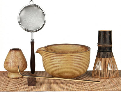 Matcha Whisk Set, 7-Piece Matcha Kit with Ceramic Bowl, Bamboo Whisk, Scoop, Sifter, Holder & Bamboo Mat – Premium Matcha Tea Set for Beginners & Matcha Lovers, Gift Ready