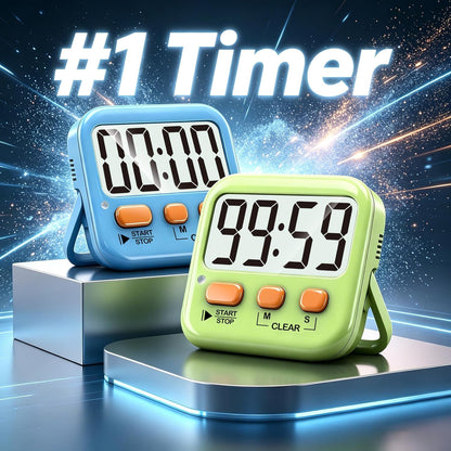 Antonki 2 Pack Digital Timer for Kids, Magnetic Countdown Kitchen Timers for Cooking, Egg, Classroom, Teacher, Exercise, Study, Oven - Battery Included