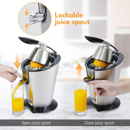LEBENLANG Orange Juicer Electric - 2 cones & BPA-free I High juice yield & Large Volume I 24oz Lemon Juicer Squeezer I Electric Citrus Juicer Orange Juice Press Juicers Exprimidor De Naranjas Limones