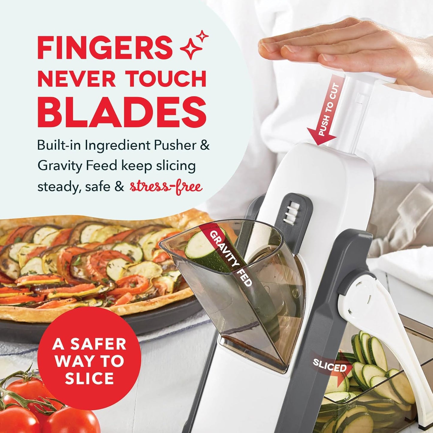 Dash Safe Slice® Mandoline - Compact, Foldable Food Slicer - Slice, Dice, Julienne & More - Perfect for Quick Food Prep - Recipe Guide Included - Aqua