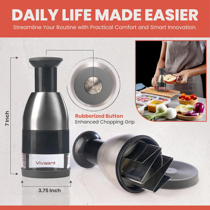 Vivaant Compact Mini Dicer - Perfect for Quickly Cubing and Dicing Vegetables, Vegetable Chopper and Cutter with Manual Hand Chopper for Onions and Small Veggies