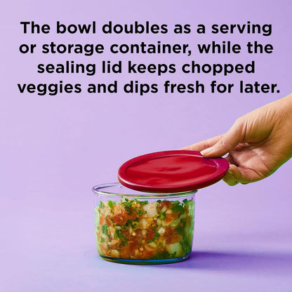 Chef'n VeggiChop Hand-Powered Food Chopper (Arugula), 5.5" x 5.5" x 5"