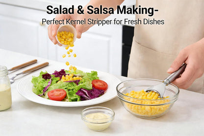 2-Piece Stainless Steel Corn Peeler Set - Quick Corn Kernel Stripper & Cob Thresher Tool for Kitchen