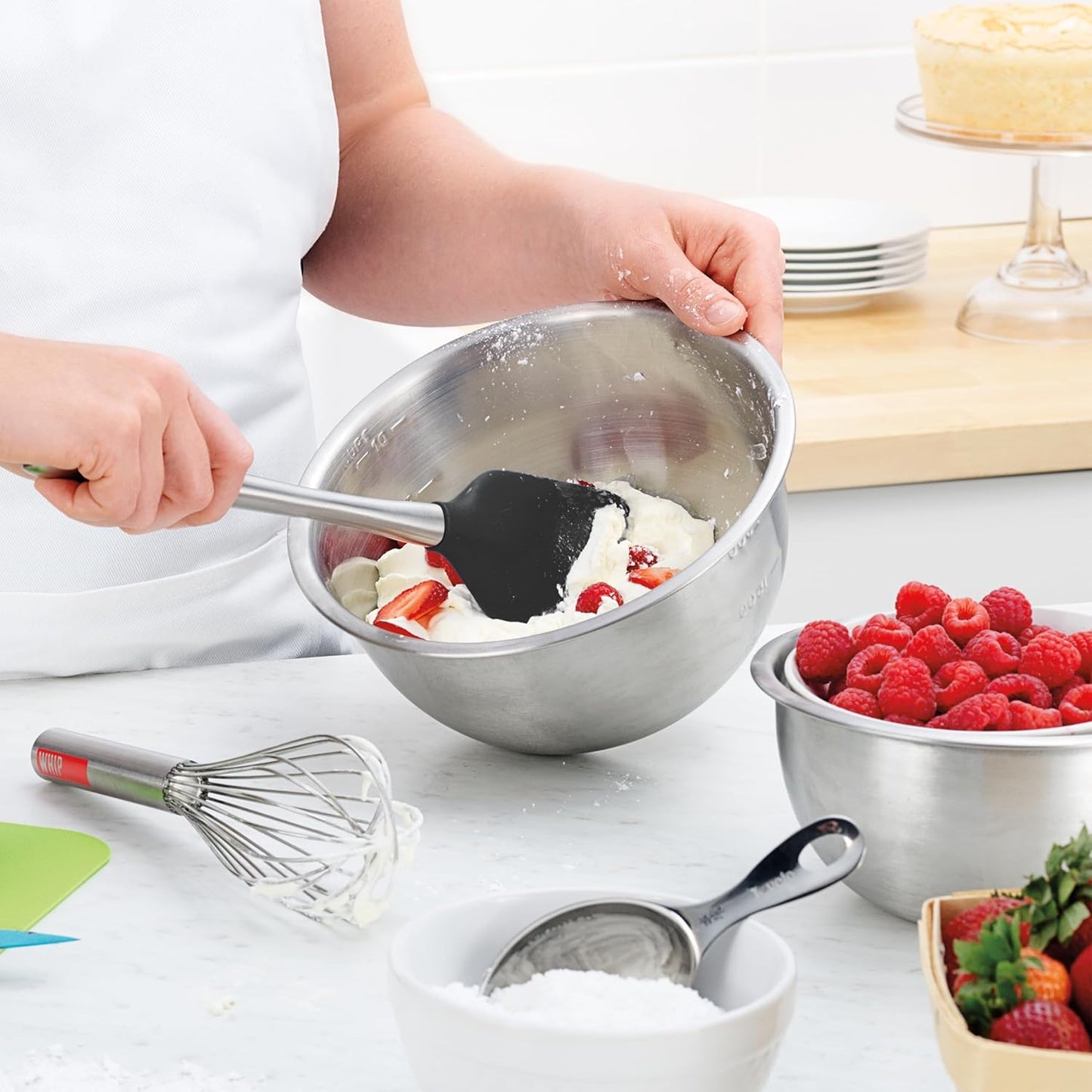 Tovolo Flex Core Silicone Spatula Spoonula Set of 2 for Non Stick Cast Iron Cooking & Baking, Dishwasher Safe Heat Resistant BPA Free Long Stainless Steel Handle Kitchen Utensil, Charcoal Gray