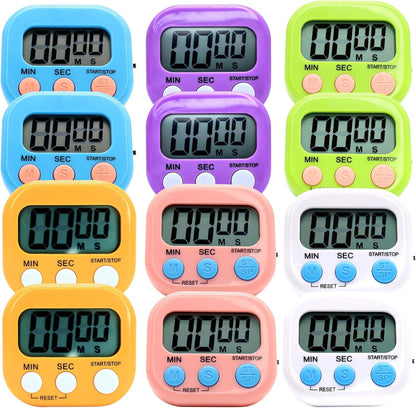 6 Pack Multi-Function Electronic Timer - Kitchen Timer,Magnetic Digital Timers,Big LCD Display, ON/Off Switch,Extensively Use in Cooking,Gym, Meeting, Classroom,Kitchen,Study,Work,Outdoor Activities