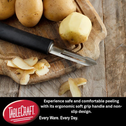 TableCraft 10977 PerfectGrip Julienne Peeler, 2.75" x 1" x 5.75", Straight Edge, Stainless Steel (420J2) (Replaces E5602-JU)