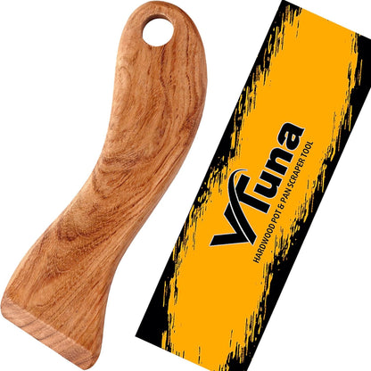 Wooden Pot&Pan Scraper, Dishwashing Scrub for Pots, Pans, Plates, Bowls, Remove Food and Residue Effectively Without Scratching, Kitchen Gadget. (1)