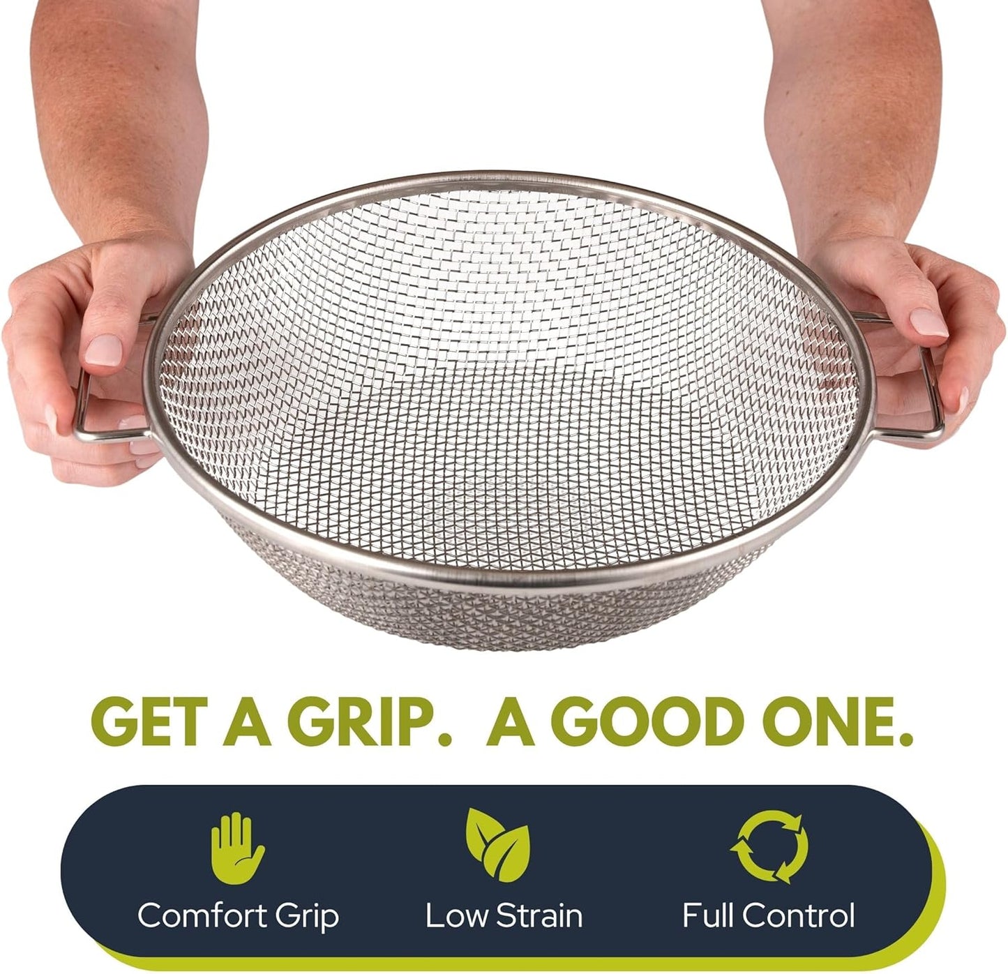 Round Soil Sifter for 5-Gallon Bucket (1/4-inch Mesh), Stainless Steel Garden Sieve with Handles