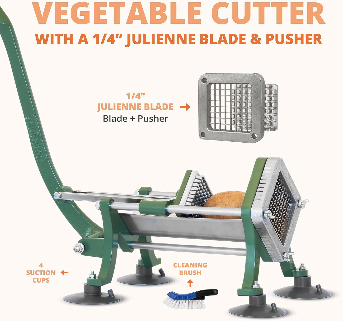Tiger Chef Commercial Grade French Fry Cutter, Complete Combo Sets 15 Pieces,