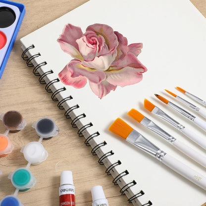 6 Pcs Paint Brushes for Acrylic Painting, Food Safe Paint Brushes, Wooden Handle Pastry Brush, Cake Painting Brush for Pastry Cookie Decoration (White)