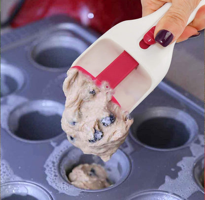 HOME-X Mess-Free Cupcake Scoop, Cake Batter Dispenser, Handy Kitchen Gadgets, Bakeware