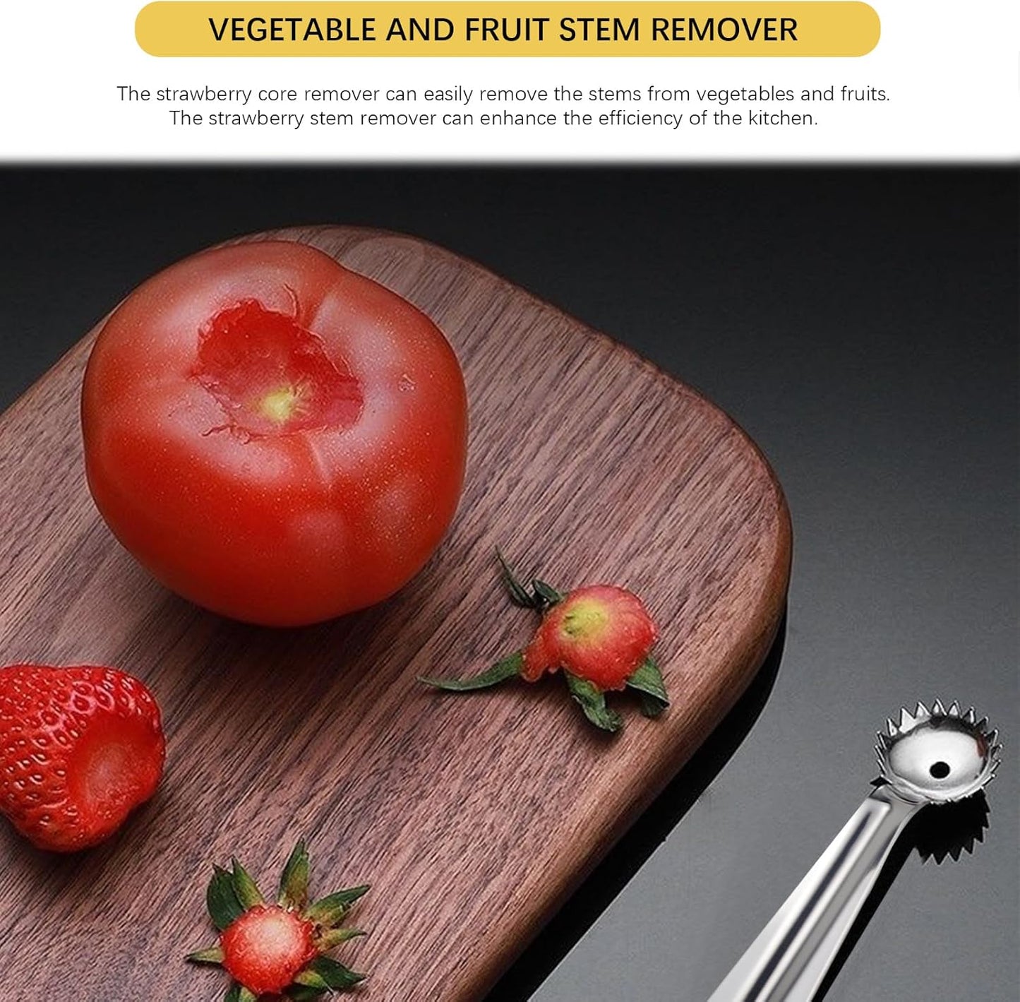 4 Pcs Tomato Corer Tool Strawberry Corer Tool Stainless Steel Strawberry Huller Tool Fruit Vegetable Baller Practical Kitchen Tool