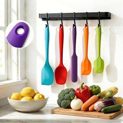 5 Pieces Silicone Spatula Set BPA Free Non Stick Rubber Spatula Heat Resistant Set Ideal for Baking Cooking Mixing Dishwasher Safe Kitchen Tools Multicolor