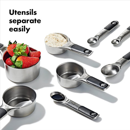 OXO Good Grips 4 Piece Stainless Steel Measuring Spoons with Magnetic Snaps