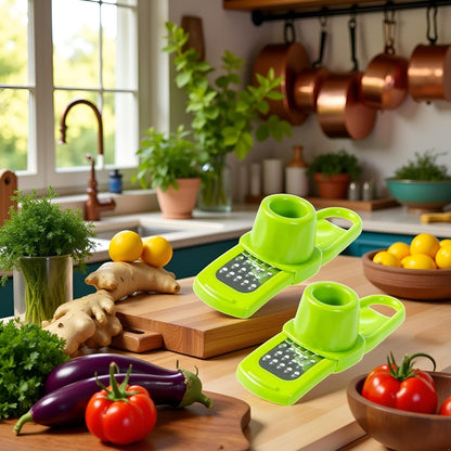 2Pcs Green Multifunction Ginger Grater Tool Mini Grater Nutmeg Grinder Garlic, Kitchen Manual Fruit Vegetable Nuts Chopper Grinder Garlic Presses Kitchen Utensils and Gadgets