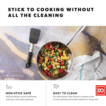 DI ORO - Chef Series FLEX Silicone Spatula 600ºF Heat-Resistant Flexible Silicone Rubber Turner Spatulas (3-Piece Set)