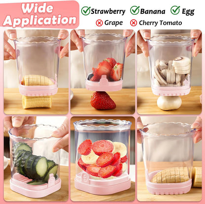 Creative Strawberry & Fruit Slicer - Detachable Cutter with Push Plate (Black)