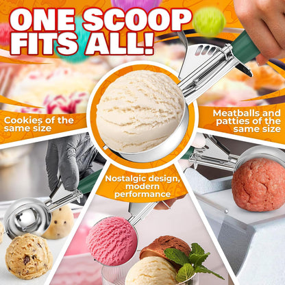 4 oz Ice Cream Scoop with Trigger – 8.74 x 2.75 Size, Ergonomic Handle, #8 Trigger Release Scoop for Ice Cream, Baking, Cookies and Desserts, Easy to Clean, Dishwasher-Safe