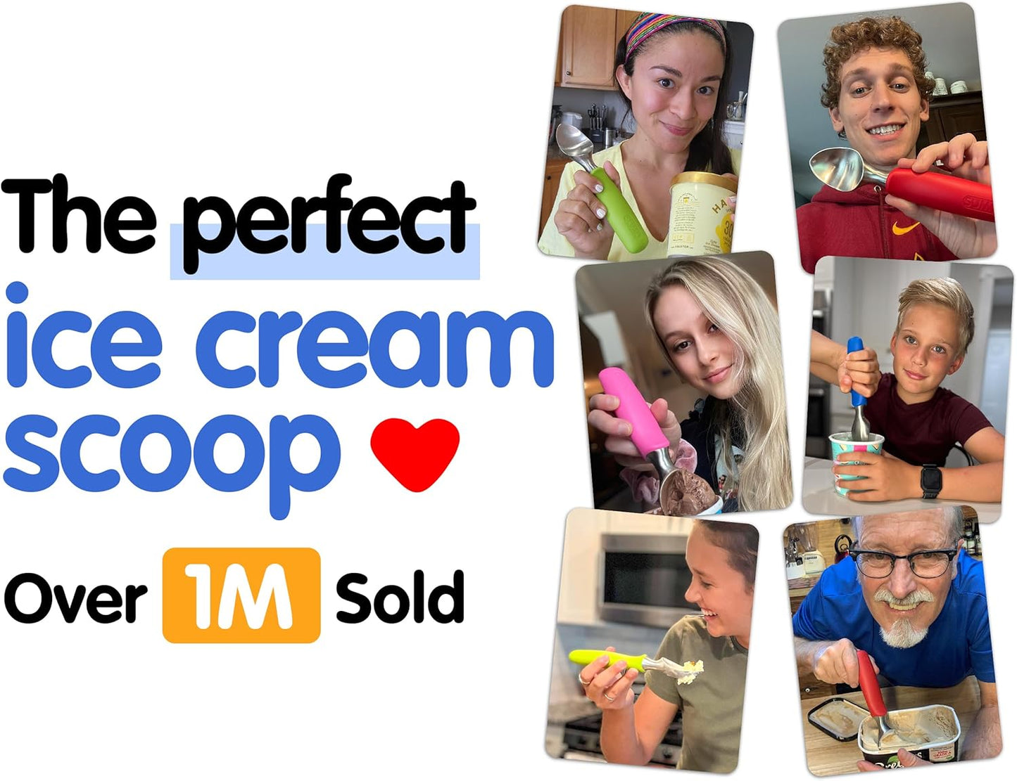 SUMO Stainless Steel Ice Cream Scoop With Ergonomic Handle - Sturdy, Dishwasher-Safe Scooper For Effortless Scooping and Serving Of Frozen Desserts, Comfortable Grip - Blue