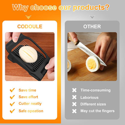 Egg Slicer for Hard Boiled Eggs Egg Cutter Strawberry Slicer Heavy Duty Aluminium Tomato Slicer Stainless Steel Wire Multipurpose Egg Slicer Dicer for Soft Fruit Mushroom Home Use