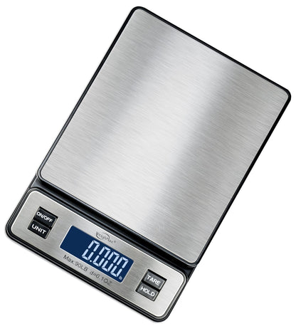Weighmax W-2809 90 LB X 0.1 OZ Durable Stainless Steel Digital Postal Scale, Shipping Scale With AC adapter, 1 Pack