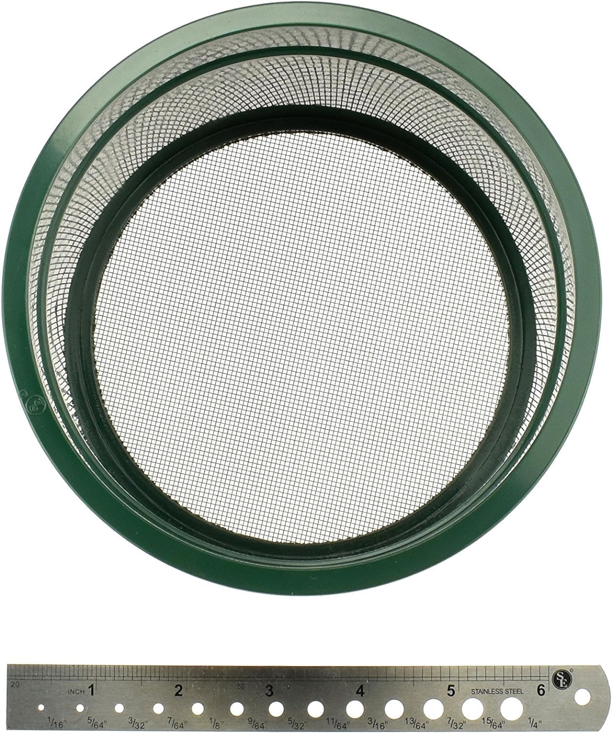 SE 5.5 Inch Mini Stackable Classifier Gold Prospecting Pan - 50 Holes/Square Inch Stainless Steel Mesh Sifting Pan, Green