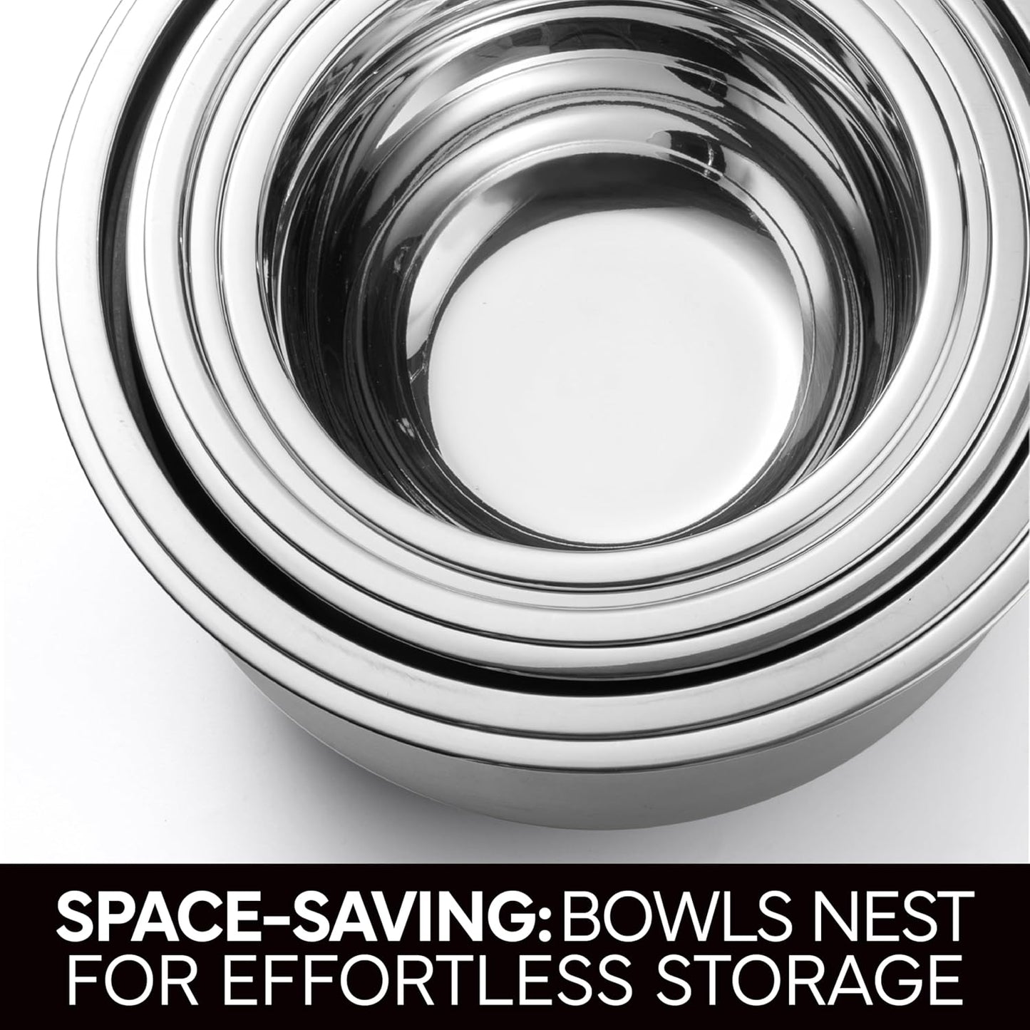COOK WITH COLOR Stainless Steel Mixing Bowls Set with Lids - Nesting Bowls with Non-Slip Bottom, Silver, 14 Pieces