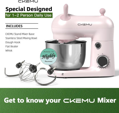 Stand Mixer, Compact & Space-Saving, Stainless Steel Bowl, Unique & Playful Design, Effcient 300W Motor, Dishwasher-Safe Attachments, SM-2549A (Black)