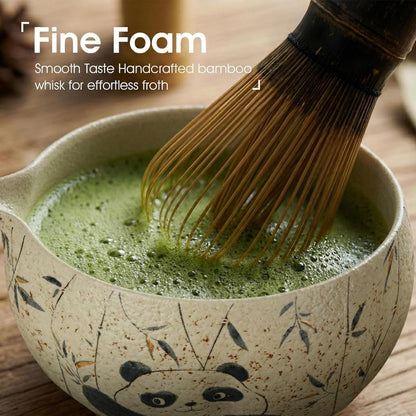 Matcha Whisk Set, 7-Piece Matcha Kit with Ceramic Bowl, Bamboo Whisk, Scoop, Sifter, Holder & Bamboo Mat – Premium Matcha Tea Set for Beginners & Matcha Lovers, Gift Ready
