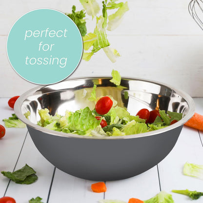 WHYSKO Meal Prep Stainless Steel Mixing Bowl (5-Piece Set) Home, Refrigerator, and Kitchen Food Storage Organizers | Ecofriendly, Heavy Duty, No Lids