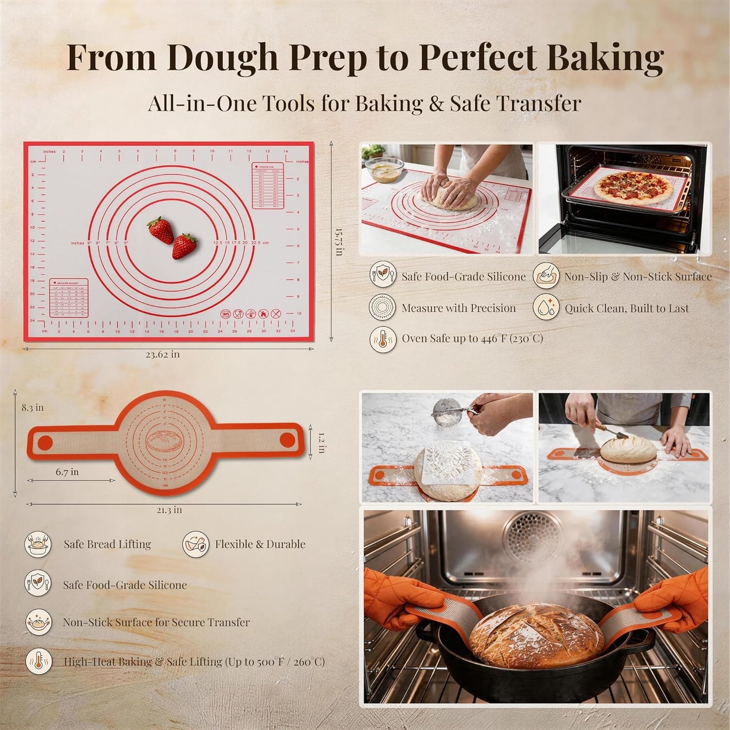 Sourdough Starter Kit, 23-Piece Bread Baking Set with Banneton Proofing Baskets Round & Oval, Starter Jar, Lame, Dough Whisk, Scraper & Sling - Sourdough Baking Supplies Gift for Beginners