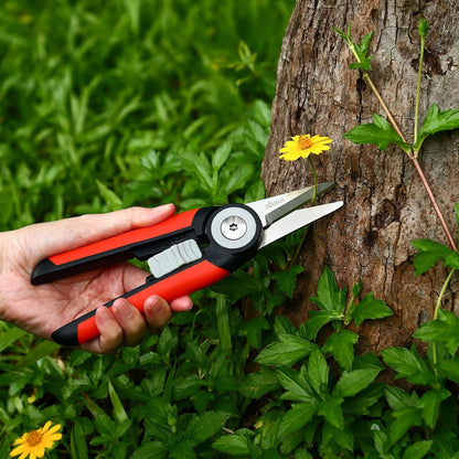 LIVINGO Precision Garden Pruning Shears - Straight Blade Floral Scissors with Non-Slip Handle for Trimming, 8.5" Gardening Clippers for Flowers, Herbs, Bonsai & Indoor Plants